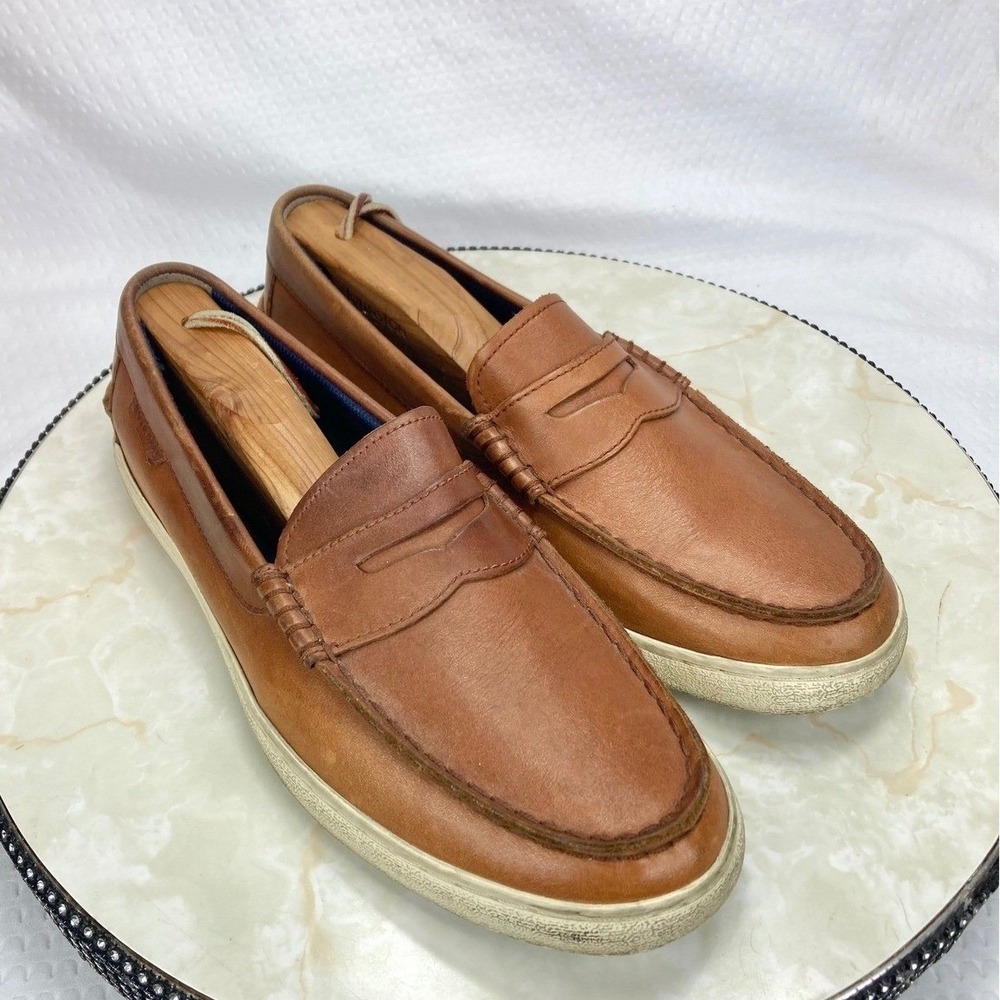 Cole Haan Nantucket Penny Loafers Mens 8 Tan Leather Preppy Office Slip On Shoes